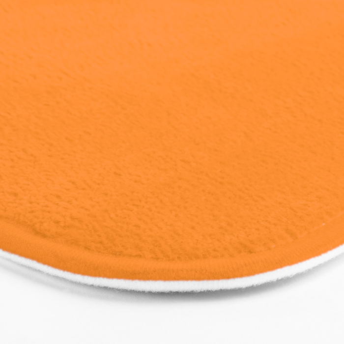 GOLD FISH Solid Color Plain Bright Orange Shade Bath Mat Gallery Image 3