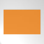 GOLD FISH Solid Color Plain Bright Orange Shade Welcome Mat Gallery Image 1