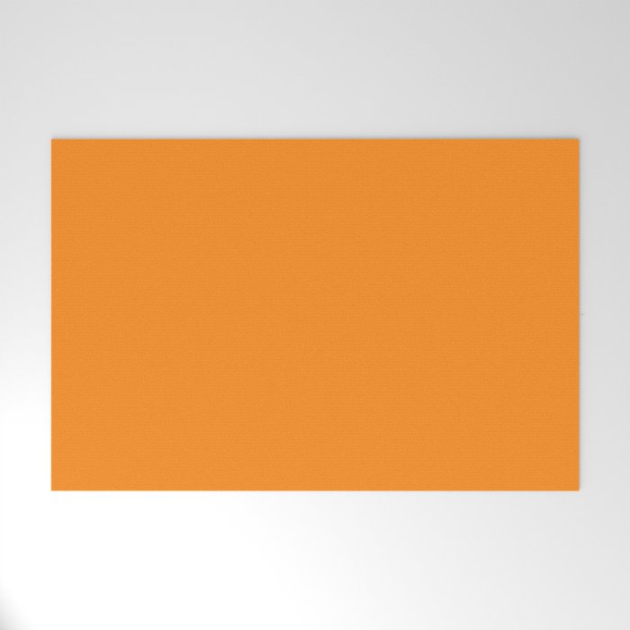 Gold Fish Solid Color Plain Bright Orange Shade Welcome Mat Gallery Image 1