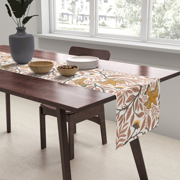 Secret Garden Birds - Neutral  Table Runner Gallery Image 2