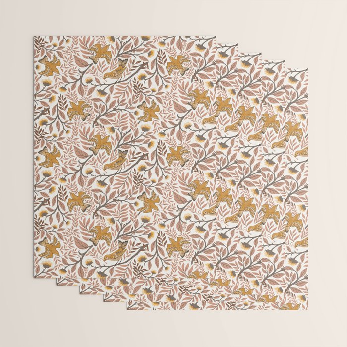 Secret Garden Birds - Neutral  Wrapping Paper Gallery Image 3