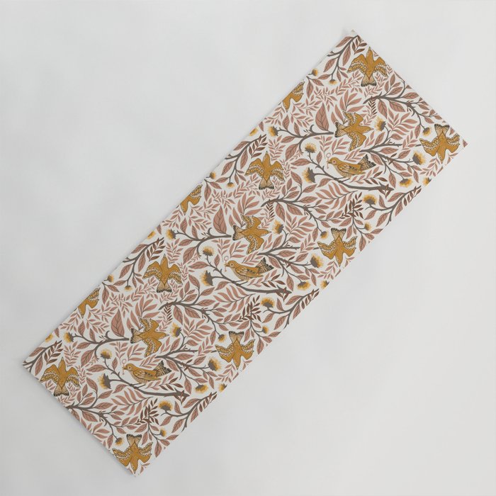 Secret Garden Birds - Neutral  Yoga Mat Gallery Image 1