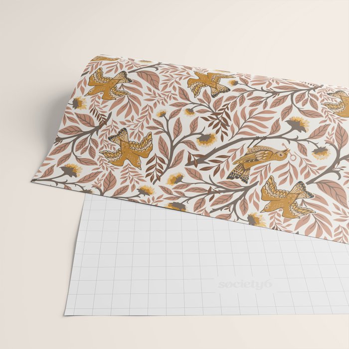 Secret Garden Birds - Neutral  Wrapping Paper Gallery Image 2