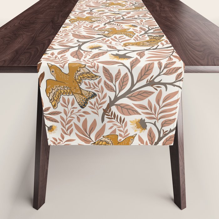 Secret Garden Birds - Neutral  Table Runner Gallery Image 1