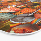 Mushroom Collage Print in Orange Bath Mat Gallery Image 3