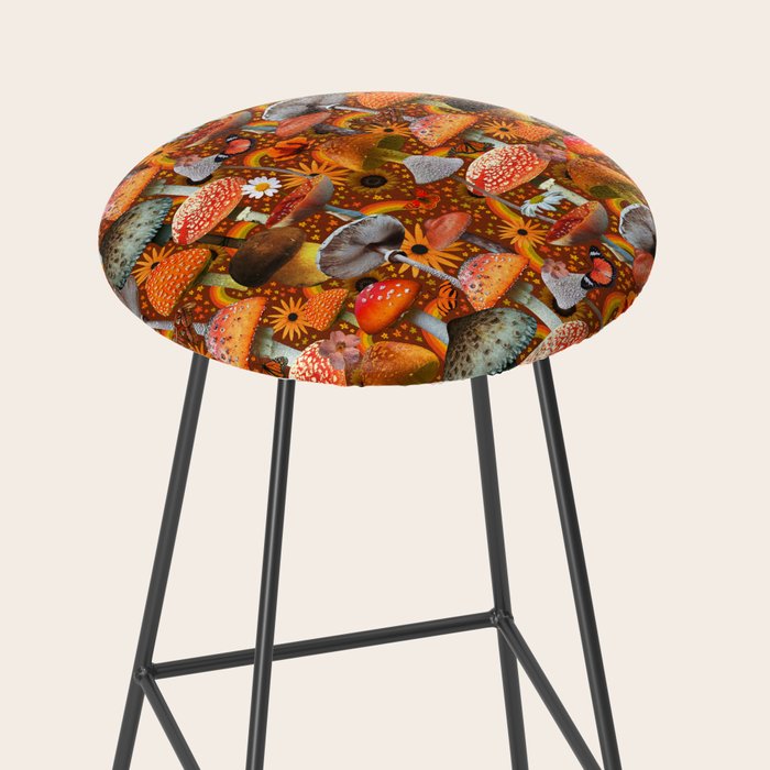 Mushroom Collage Print in Orange Stool Gallery Image 2