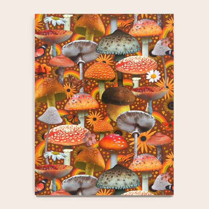 Mushroom Collage Print in Orange Notebook Gallery Image 4