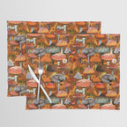 Mushroom Collage Print in Orange Placemat Gallery Image 1