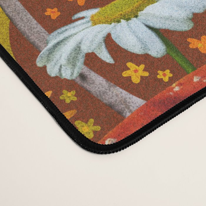 Mushroom Collage Print in Orange Desk Mat Gallery Image 4