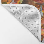 Mushroom Collage Print in Orange Bath Mat Gallery Image 2