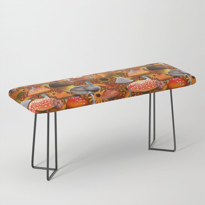 Mushroom Collage Print in Orange Bench Gallery Image 1