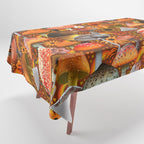 Mushroom Collage Print in Orange Tablecloth Gallery Image 1