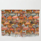 Mushroom Collage Print in Orange Wall Hanging Gallery Image 1