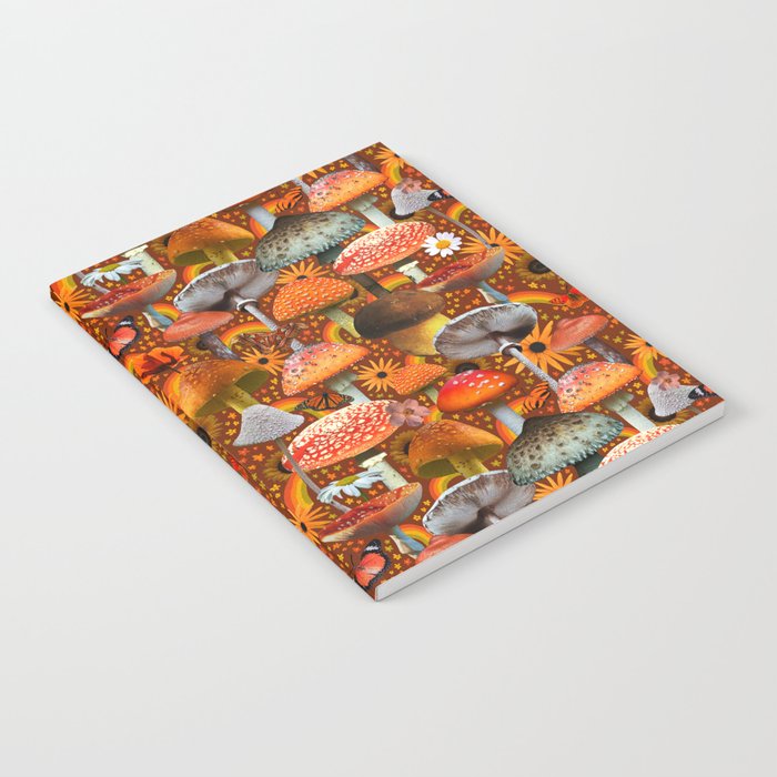 Mushroom Collage Print in Orange Notebook Gallery Image 2