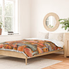 Mushroom Collage Print in Orange Duvet Cover Gallery Image 2