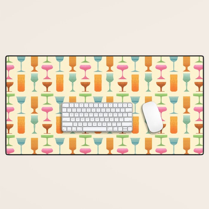 Vintage Cocktail Glasses  Desk Mat Gallery Image 1