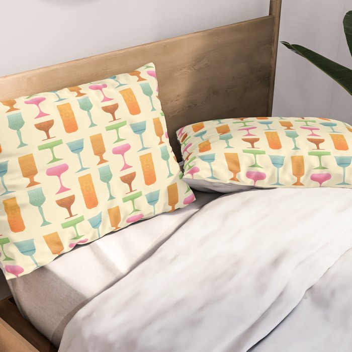 Vintage Cocktail Glasses  Pillow Sham Gallery Image 2