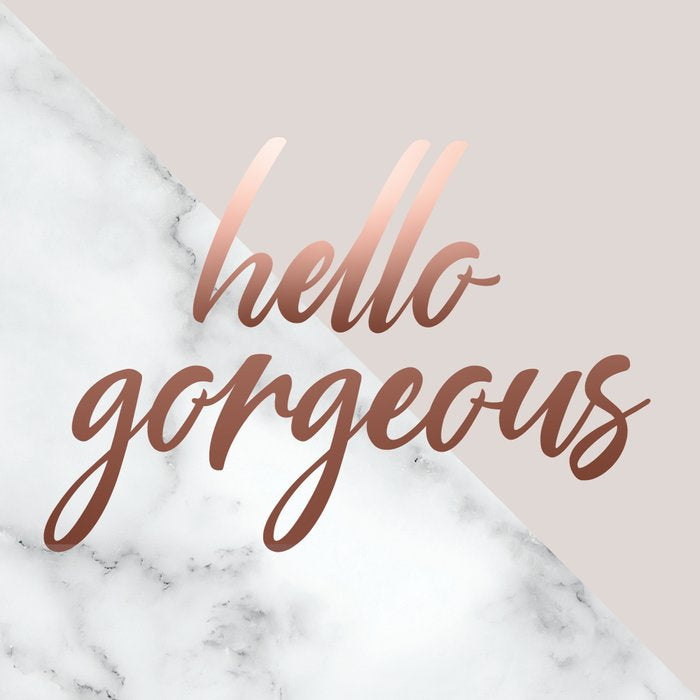 Hello Gorgeous, Rose Gold, Pink, Marble Coffee Mug Gallery Image 2
