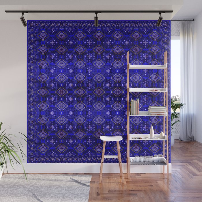 Oriental Opulence: Royal Blue Velvet Moroccan Majesty Wall Mural Gallery Image 1
