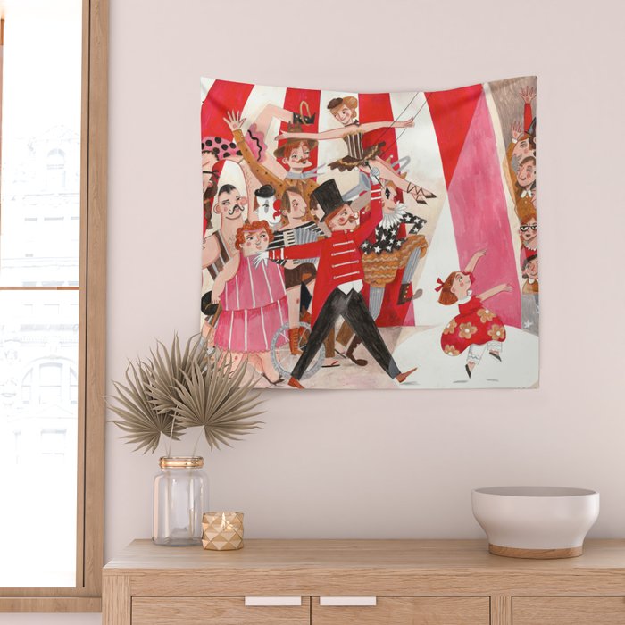 Circus in town Wall Tapestry Gallery Image 2