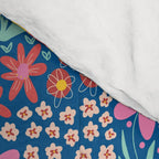 Flowers And Cats Blue Pink Yellow Comforter Gallery Image 4