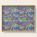 Flowers And Cats Blue Pink Yellow Serving Tray Gallery Image 1