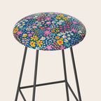 Flowers And Cats Blue Pink Yellow Stool Gallery Image 2