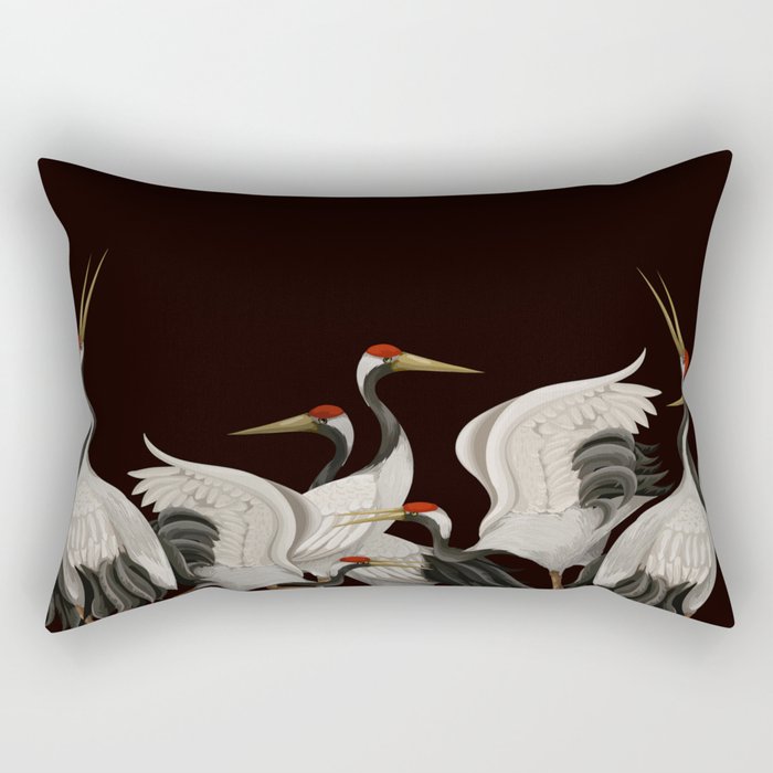 Japanese Heron Landscape Rectangular Pillow Gallery Image 2