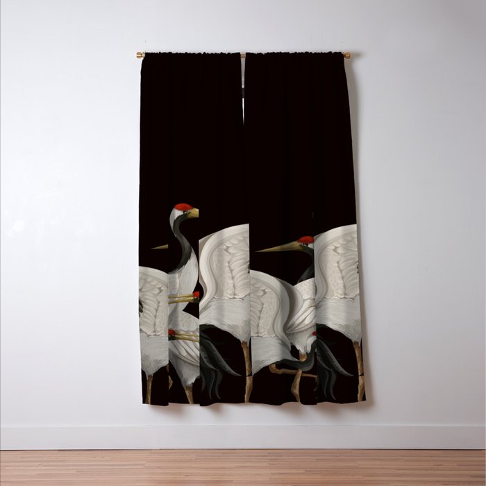 Japanese Heron Landscape Window Curtain Gallery Image 3