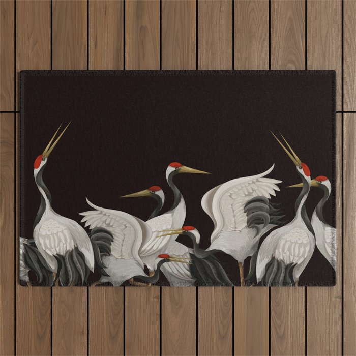Japanese Heron Landscape Outdoor Rug Gallery Image 1