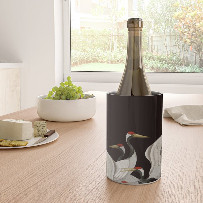 Japanese Heron Landscape Wine Chiller Gallery Image 4
