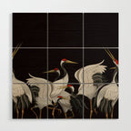 Japanese Heron Landscape Wood Wall Art Gallery Image 1