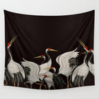 Japanese Heron Landscape Wall Tapestry Gallery Image 4
