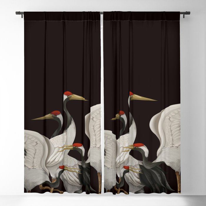 Japanese Heron Landscape Window Curtain Gallery Image 1