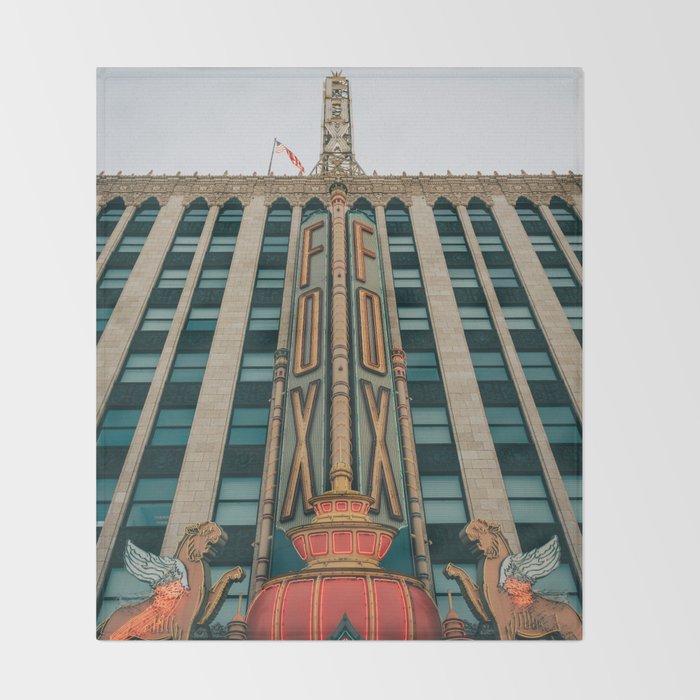 Fox Theater, Detroit 02 Throw Blanket Gallery Image 2