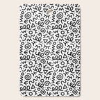 Fun black and white doodle art pattern Cutting Board Gallery Image 1