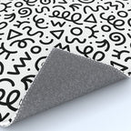 Fun black and white doodle art pattern Rug Gallery Image 4