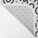 Fun black and white doodle art pattern Bath Mat Gallery Image 2