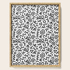 Fun black and white doodle art pattern Serving Tray Gallery Image 1