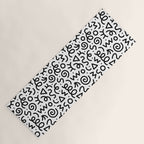 Fun black and white doodle art pattern Yoga Mat Gallery Image 1