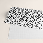 Fun black and white doodle art pattern Wrapping Paper Gallery Image 2