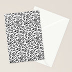 Fun black and white doodle art pattern Stationery Card Gallery Image 2