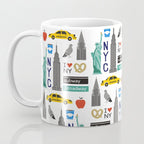 NYC travel pattern fun kids decor boys and girls nursery new york city theme Coffee Mug Gallery Image 3