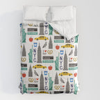 NYC travel pattern fun kids decor boys and girls nursery new york city theme Comforter Gallery Image 6