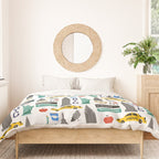 NYC travel pattern fun kids decor boys and girls nursery new york city theme Duvet Cover Gallery Image 3