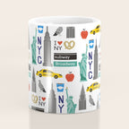 NYC travel pattern fun kids decor boys and girls nursery new york city theme Coffee Mug Gallery Image 4