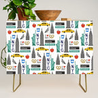 NYC travel pattern fun kids decor boys and girls nursery new york city theme Credenza Gallery Image 1
