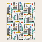 NYC travel pattern fun kids decor boys and girls nursery new york city theme Poster Gallery Image 4