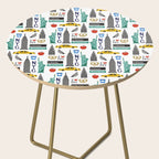 NYC travel pattern fun kids decor boys and girls nursery new york city theme Side Table Gallery Image 2