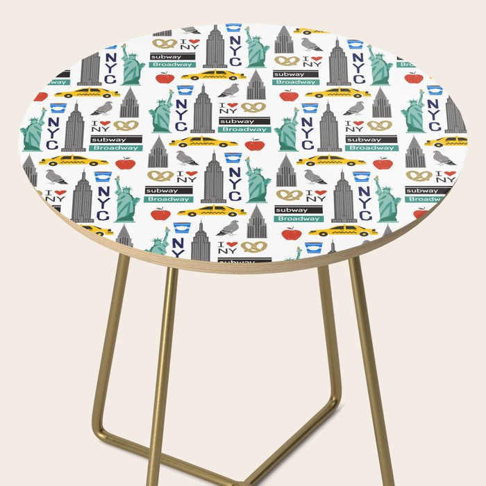 NYC travel pattern fun kids decor boys and girls nursery new york city theme Side Table Gallery Image 2